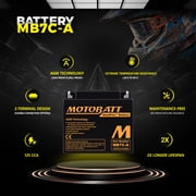 MB7CA Motobatt 12V AGM Battery 135 CCA 9.5AH