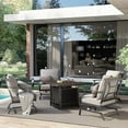 thumbnail image 5 of Grand Patio 5-Piece Patio Furniture Set with Fire Pit Table Rocking Patio Chairs Set of 4, Outdoor Conversation Sets for Deck, Garden, Steel Frame with Cushions, Gray, 5 of 6