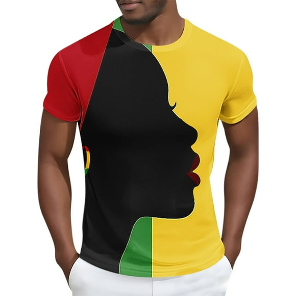 Tops para hombre, blusas y camisas de manga corta con cuello redondo para hombre Camisa de manga corta estampada para hombre Top/camisa de manga corta con cuello redondo Tops para hombre