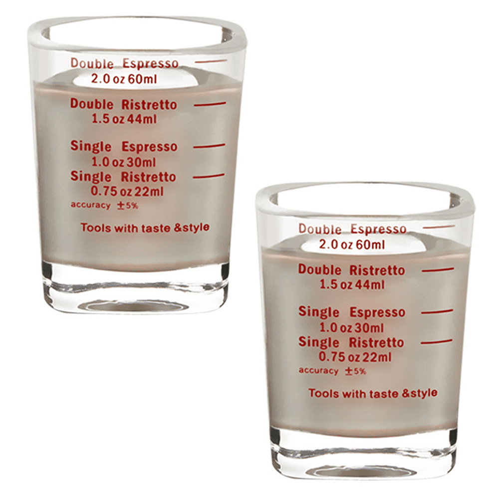 Espresso Shot Glasses Measuring cup Liquid Heavy Glass Wine Sturdy-2 pack