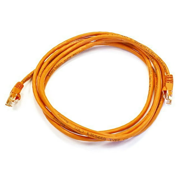 Monoprice Cat5e Ethernet Patch Cable - 7 Feet - Orange | Network Internet Cord - RJ45, Stranded, 350Mhz, UTP, Pure Bare Copper Wire, 24AWG