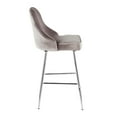 thumbnail image 3 of Marcel Contemporary Counter Stool in Chrome and Silver Velvet by LumiSource - Set of 2, 3 of 8