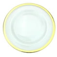 thumbnail image 1 of Ms Lovely Clear Glass Charger 13 Inch Dinner Plate with Metallic Rim - Set of 4 - Gold, 1 of 4