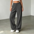 thumbnail image 2 of XFeng Women Wide Leg Sweatpants High Waist Drawstring Casual Pants, 2 of 5