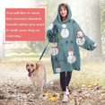thumbnail image 4 of Wearable Oversized Blanket,Blue Christmas Snowman Pattern Wearable Blanket Hoodie for Adults,Cozy Hooded Blankets with Super Pockets,Super Warm Fuzzy Pullover for Women & Men, 4 of 6