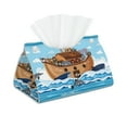 thumbnail image 2 of Lsque Animals on Noah's Ark Printed Long Tissue Box Cover Holder, Facial Paper Organizer Dispenser,Triangle with Bottom Belt, PVC Leather Decorative Organizer, 2 of 9