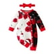 thumbnail image 1 of Gibobby Mono Corto Informal de manga larga con estampado Floral para niñas pequeñas, mono para recién nacidos, ropa(Rojo， 0-3 Meses), 1 of 4