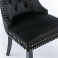 thumbnail image 3 of Glavbiku Modern High End Tufted Dining Chair Set of 2,Dining Room Velvet Chairs with Rivets,Black, 3 of 13