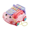 thumbnail image 4 of Juguete para teléfono de bebé, juguetes para tirar del teléfono de educación temprana, juguete para teléfono con luz para pequeños, bebés y Rosa CUTICAT Juguetes telefónicos, 4 of 8