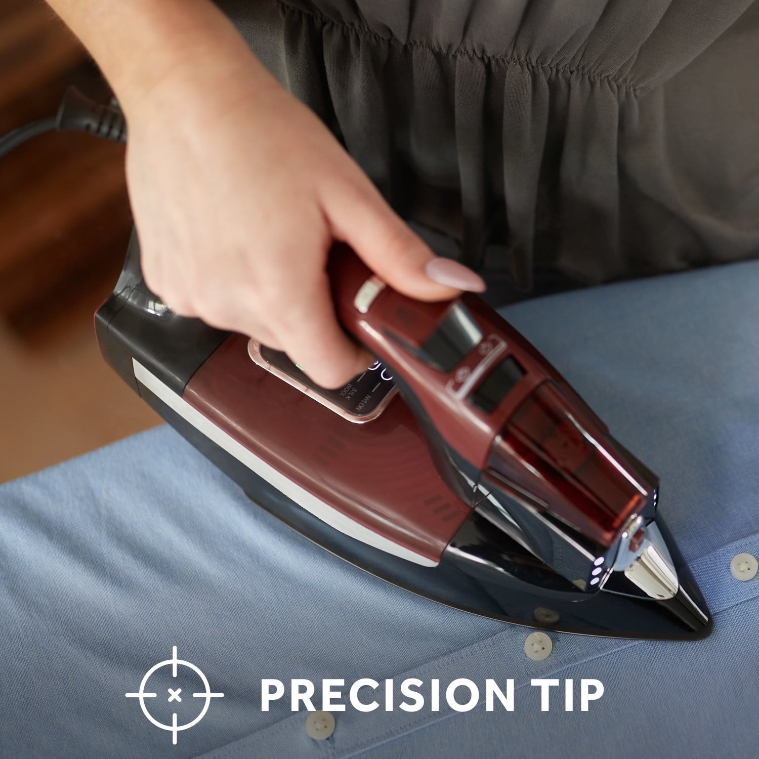 Sunbeam LED Iron with Ceramic Soleplate, 1700W, 6 LED Lights, Advanced Steam, Burgundy