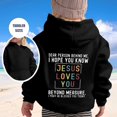 thumbnail image 4 of LUOGENLI Hoodies Girls Valentine's Day Hoodies Size 14-16 Teen Girl You Hooded Casual Loose Letter Print Hoodie Girls Valentine's Day Hoodies Size 10-12 Zip Up Black 6-7 Years, 4 of 7