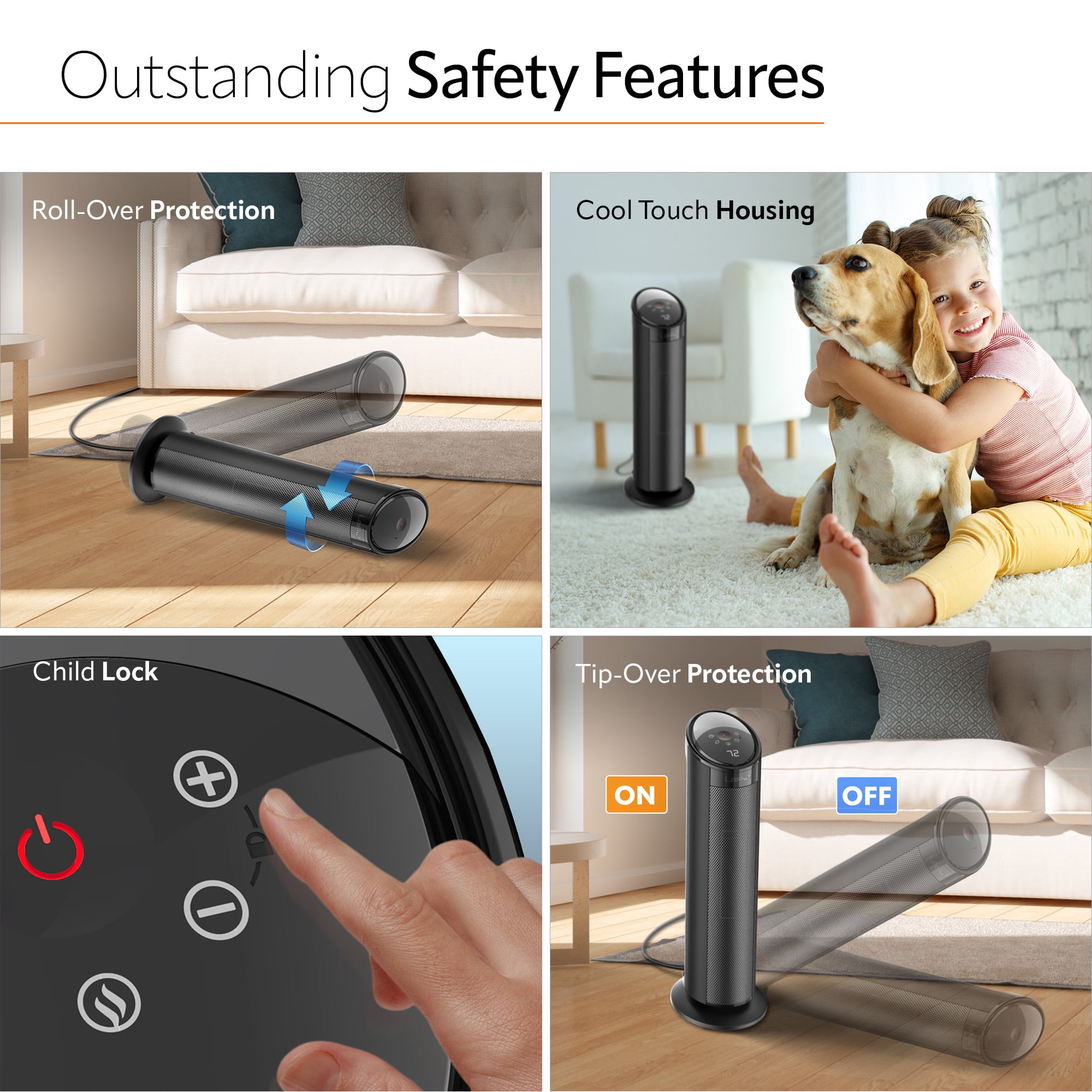 Lasko CT22495 Remote Control with On-Board Storage