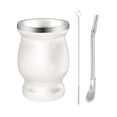 thumbnail image 1 of Juego de mate de calabaza de 230 ml, taza de té tradicional para dormitorio, hogar y oficina. Blanco, 1 of 9