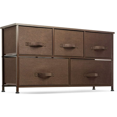 Wide 5 Drawer Dresser Storage Tower - Sturdy Steel Frame ...