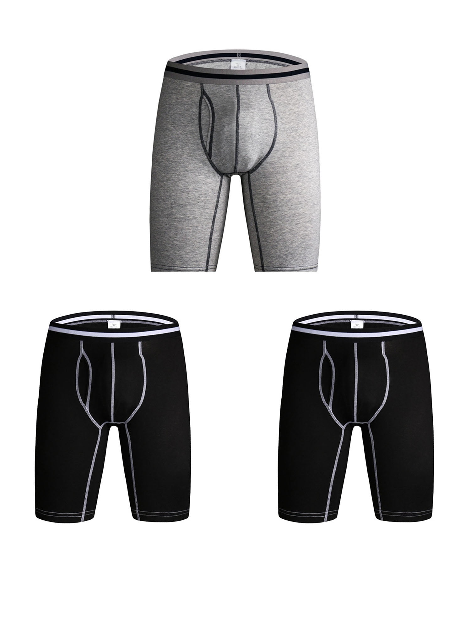 KEFITEVD Mens 4-Pack Underwear Stripe Cotton Boxer Briefs