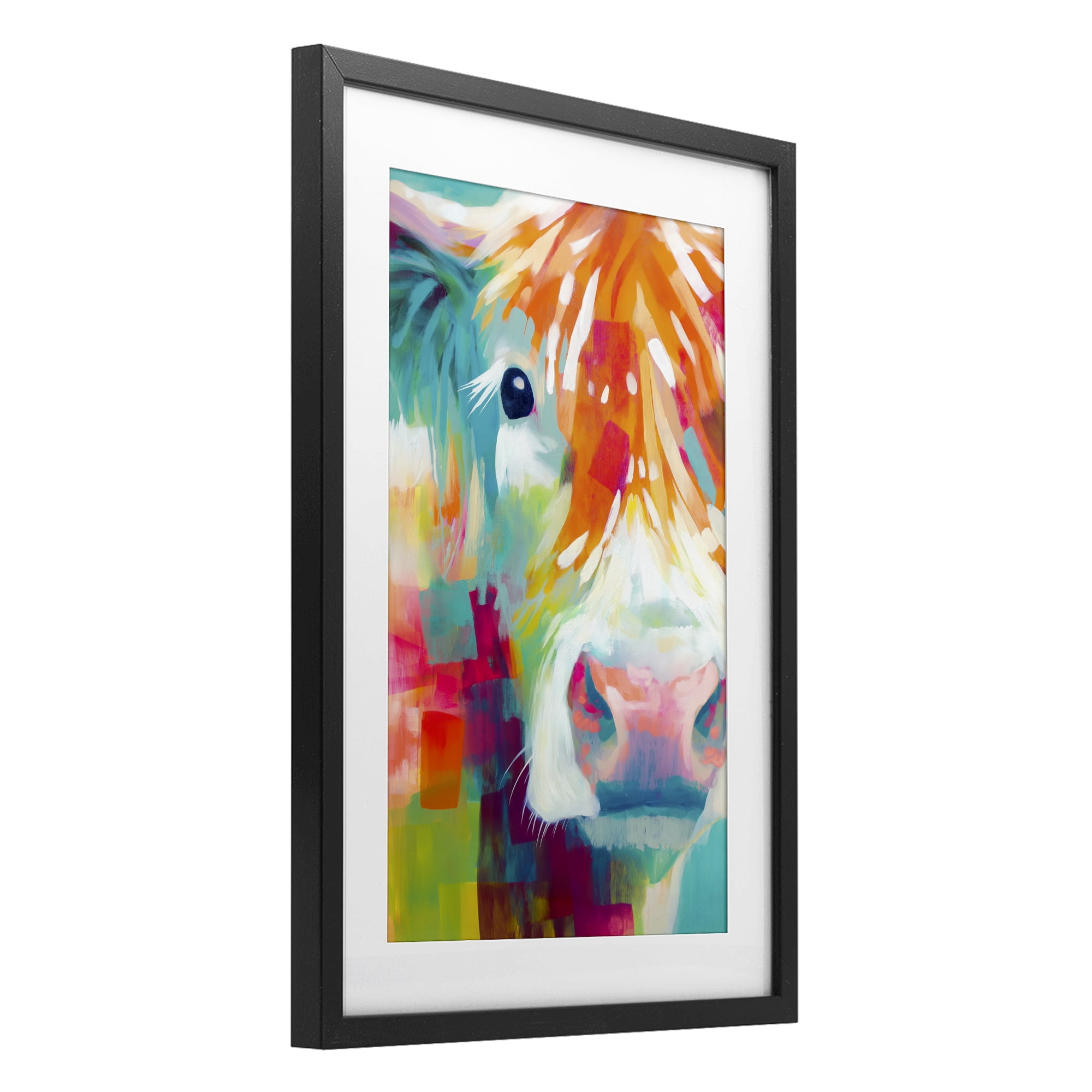 Stupell Industries Highland Portrait in Brights Black Framed Print Under Glass, design by Chromatic Storm Studio