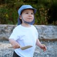 thumbnail image 2 of JAN & JUL Baby Sun-Hat with Neck Flap for Boys, Breathable Summer Cap for Swimming (Blue Grey, Size S: 3-6m), 2 of 7