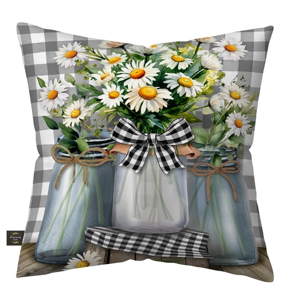 Briarwood Lane Spring Indoor/Outdoor Pillow 17x17 Farmhouse Jars For Spring Pillow