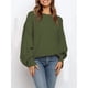 thumbnail image 5 of Suéter Holgado de Cuello Redondo y Larga con Mangas Abullonadas y Mangas Murciélago para Mujer Verde L, 5 of 6