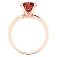 thumbnail image 4 of 2 ctw Solitaire Anniversary Ring for Women | Round Cut Natural Garnet | Hyperallergenic Solid 18K Rose Gold, 4 of 5