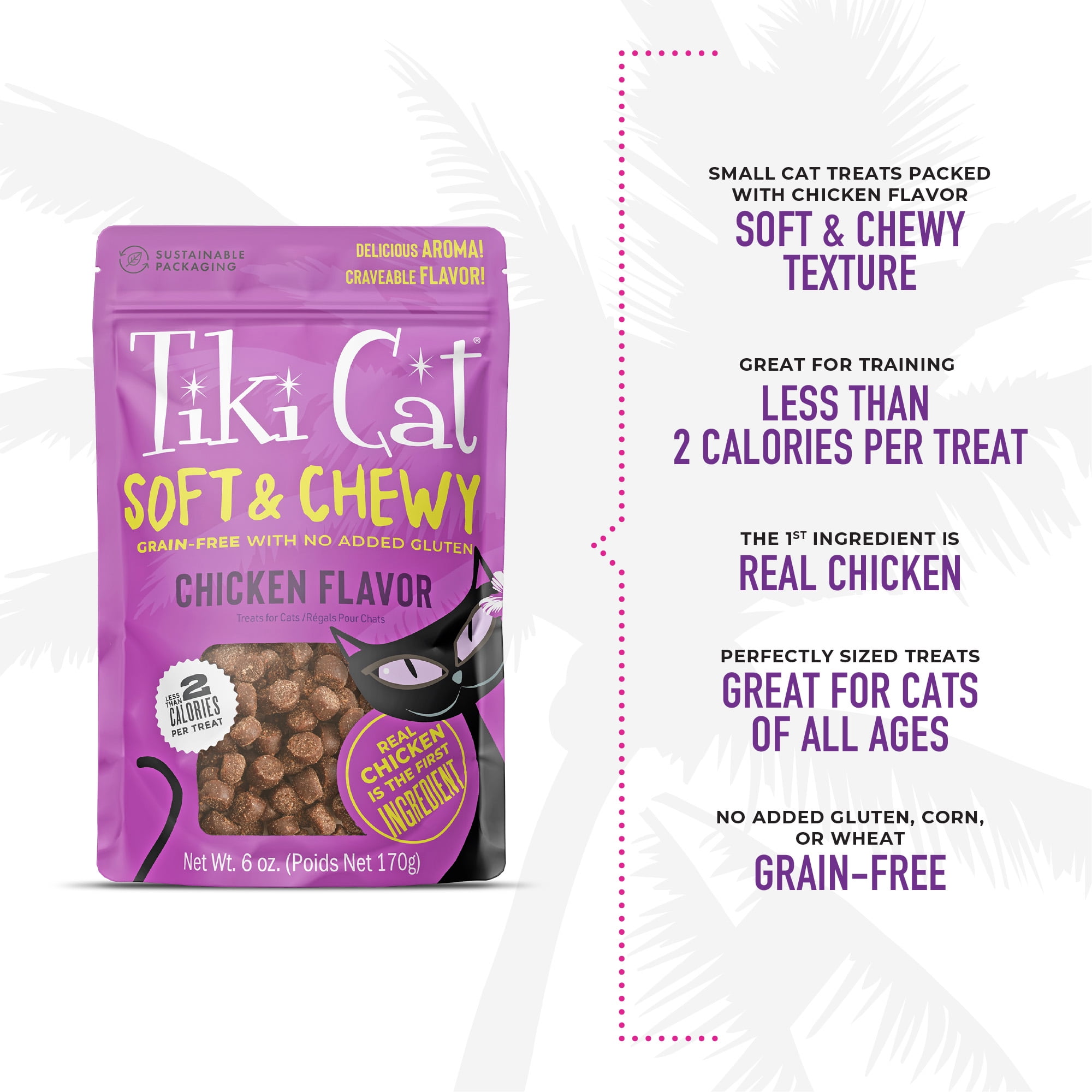 Tiki Cat Soft & Chewy Chicken Flavor Treats, 6 oz. Bag - Walmart.com