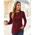 thumbnail image 6 of Zeagoo Fall Tops for Women Long Sleeve Shirts Casual Cotton Blouses Dressy Pleated Tunics, 6 of 7