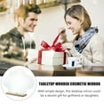 thumbnail image 3 of LEORX Creative Irregular Vanity Mirror Wood Desktop Mirror Women Makeup Mirror, 3 of 8
