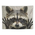 thumbnail image 5 of Orinice Raccoon Sharp Claws Furry Art Tapestry Wall Hanging Unique Style Graphic Tapestries Home Wall Decor for Living Room Bedroom Apartment Farmhouse Dorm 40x60inch, 5 of 6
