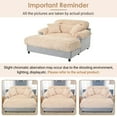 thumbnail image 6 of 65.25" Modern Chaise Lounge Sofa with Ergonomic Backrest and Curved Armrest, Cloud Chaise Sofa with Throw Pillows, Cozy Plush Sofa Couch for Living Room Bedroom, Champagne, 6 of 9