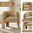 thumbnail image 4 of AFO Modern Upholstered Dining Chair, Cute Barrel Side Armchair with Round Back for Living Room Dining Room Bedroom, Khaki, 4 of 7