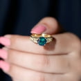 thumbnail image 4 of Rosec Jewels Vintage Inspired Celtic Ring, Black Opal Solitaire Band Ring with Diamond, 18K Yellow Gold, US 9.50, 4 of 8