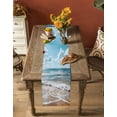 thumbnail image 4 of Hokiten Table Runners 48 Inches Long Dress Scarves, Ocean Farmhouse Kitchen/Dining Table Runner, Short Coffee Tablerunners, Summer Sandy Beach Blue Sky Coastal Waves 13x48 Inch, 4 of 7