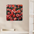 thumbnail image 4 of 16 Inch Wall Clock Battery Operated Square Clock for Office, Kitchen, Outdoor, Living Room,Floral Pink Roses on White Creative, 4 of 4