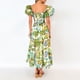 thumbnail image 3 of WILLBEST Vestidos de Verano para Mujer, Modernos, Bohemios, con Estampado Floral, Cuello Redondo, Manga Corta, Cuello En V, Vestido Largo Grande, 3 of 3