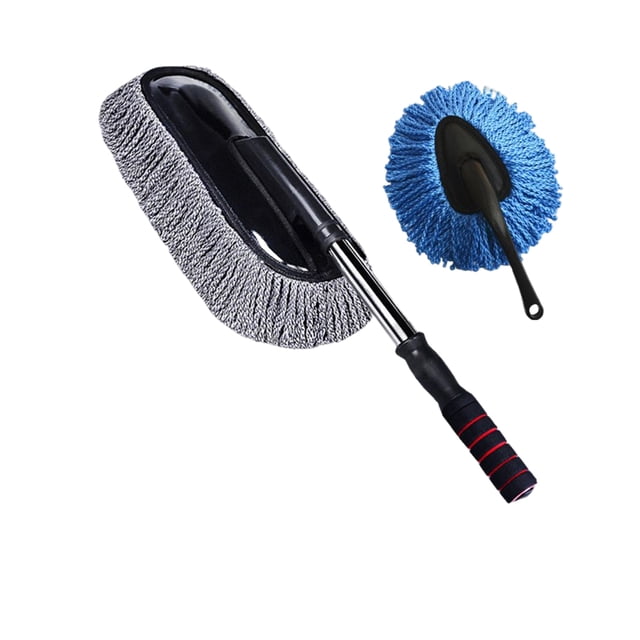 Speravity Cepillo de limpieza para coches, escoba para polvo, suministros de limpieza multifuncionales, fregona de de fácil Vehículos, repuestos y accesorios Mis Pincel gris+pincel pequeño