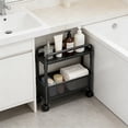 thumbnail image 4 of Horivan 2 Tier Rolling Kitchen Cart Narrow Storage Trolley With Wheels For Pantry Organization, 4 of 6