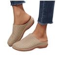 thumbnail image 1 of Platform Closed Toe Sandals for Women Comfortable Slip On Wedge Sandals Hollow Out Soft Sole Backless Clogs Brown Size 7.5, 1 of 6