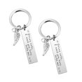 thumbnail image 1 of 2 Pack Drive Safe Keychains With Pendant I Need You Here With Me, I Love You Keychain Silver 1, 1 of 3