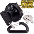 thumbnail image 2 of HD Switch Starter Ignition Key Switch fits Kohler Engines 25 099 30-S, 2509930-S CH18 CH20 CH23 CH620 CH640 CH670 CH680 CH730 CH740 Includes Soft-Grip Umbrella Key Upgrade (3 Keys and Carabiner), 2 of 6