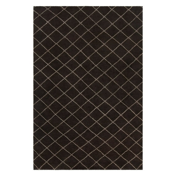Hand-Knotted Contemporary Wool Rug 7'9x10'6 Brown/Cream
