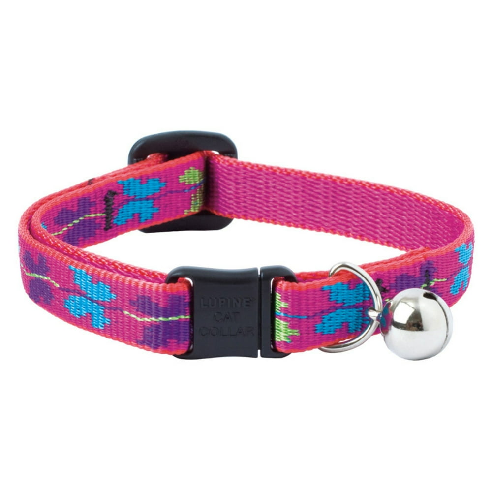 Lupine Collars and Leads Wing It Butterfly Pink Bell Cat Collar