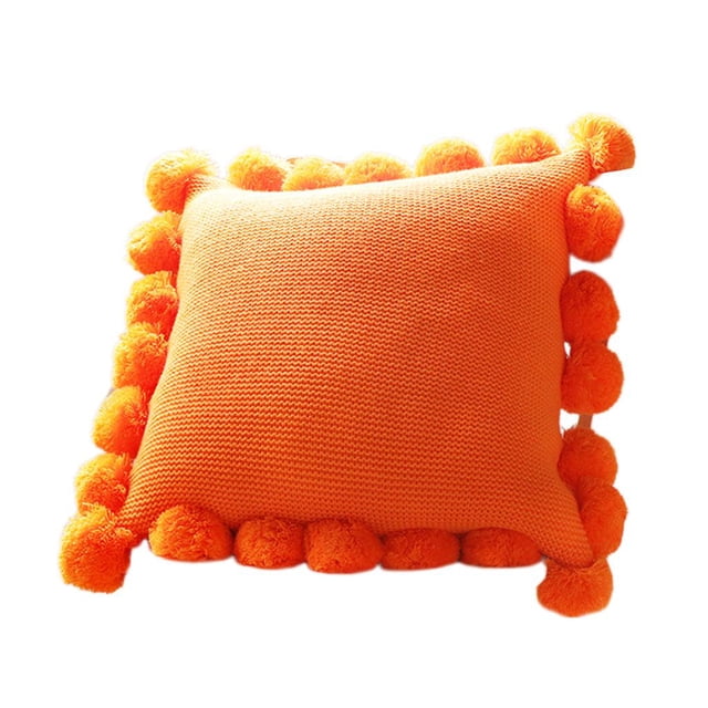 Funda de Almohada Baoblaze Bohemio con Flecos Naranja