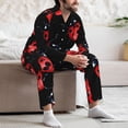 thumbnail image 7 of Honeii Beautiful Red Ladybug Pattern Mens Pajamas Set,2pcs Men's Lounge Long Sleeve Sleep Shirt and Pajama Bottoms Sleepwear Set,Mens Pjs Sets-Small, 7 of 7