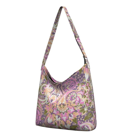 Vintage Exotic Shoulder Tote | Classic Bohemian Paisley | Adjustable Strap Crossbody Bag for Women