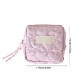 thumbnail image 3 of Makeup Bag Cute Heart Dots Sanitary Napkin Storage Bag, Portable Mini Fabric Period Pouch, Small Makeup organizer Purse for Travel, Compact Square Pouch for Daily Use - Pink, Ccwuwei, 3 of 6