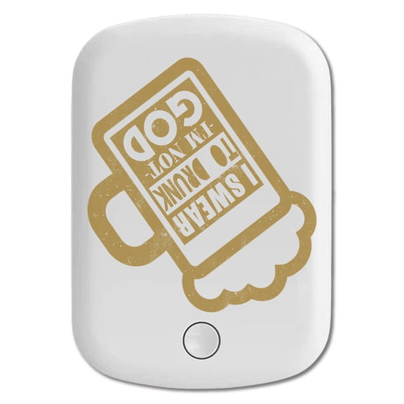 DistinctInk Magnetic Battery Pack, 10000 mAh Wireless Portable Charger with USB-C Cable, Compatible with MagSafe iPhone 14 / 13 / 12 Series - Swear To Drunk I'm Not God