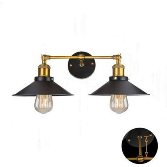Vintage Style Wall Light, 240 Degree Adjustable Retro Wall Lamp, Rustic Metal E27 Edison Farmhouse Wall Sconce Fixtures for Loft Bathroom/Bedroom/Hallway,c