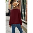 thumbnail image 5 of Anbech Lace Stitching Women Shirt V Neck Lace Chiffon Blouse Long Sleeve Loose Pullover Top, 5 of 7