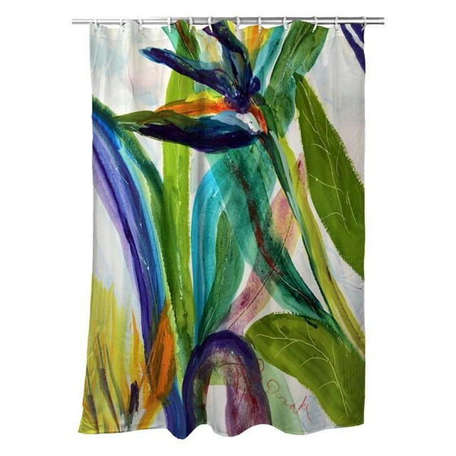 Betsydrake SH1162 71 x 74 in. Teal Paradise II Shower Curtain