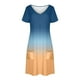 thumbnail image 3 of Vestido Corto de Verano Moda Gradiente Corto de Manga en V Cuello Vestido Casual, Poliéster Ligero de Verano, Lavado de Manos, 3 of 7